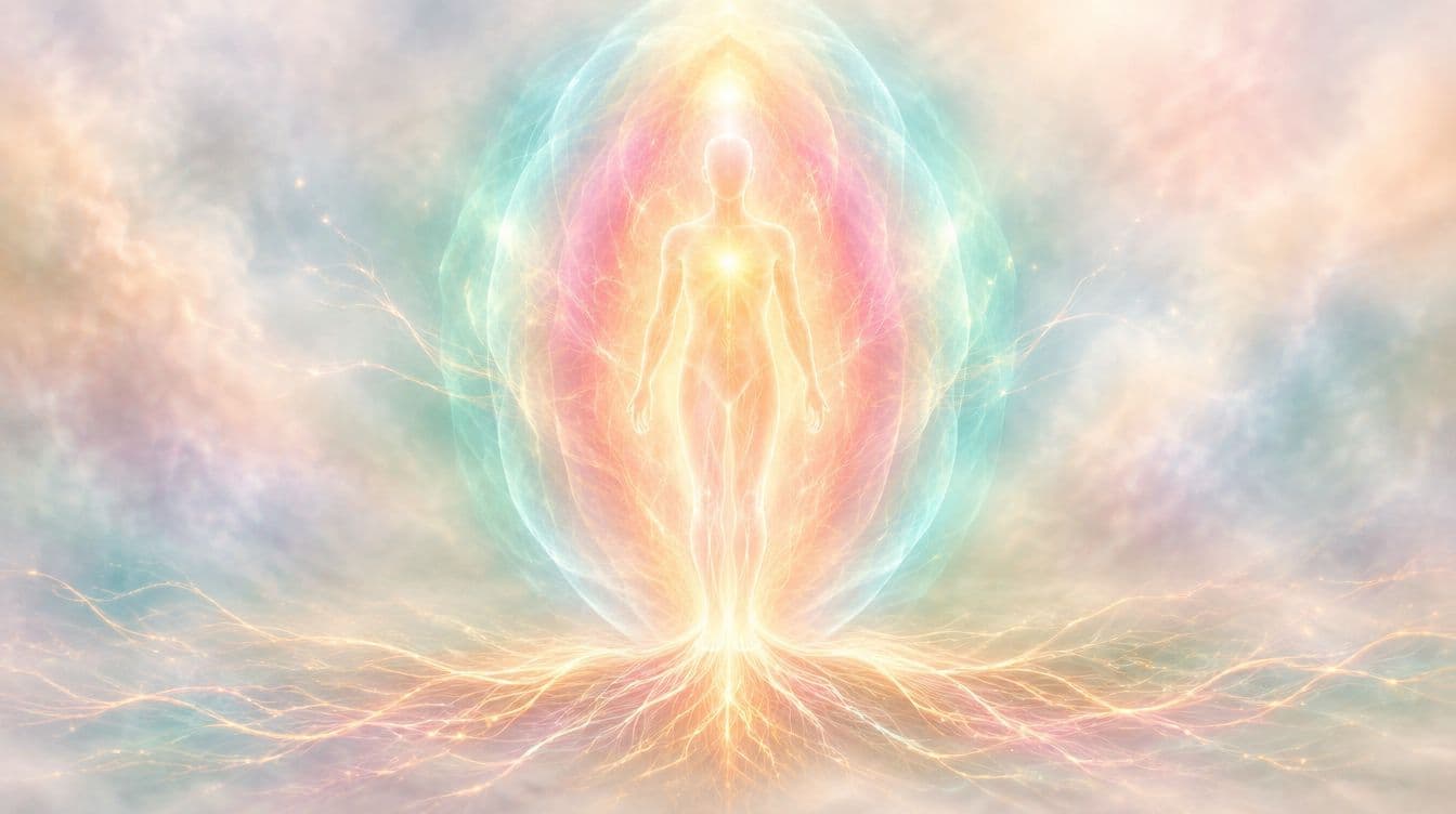 Illustration of a clear, luminous energy field